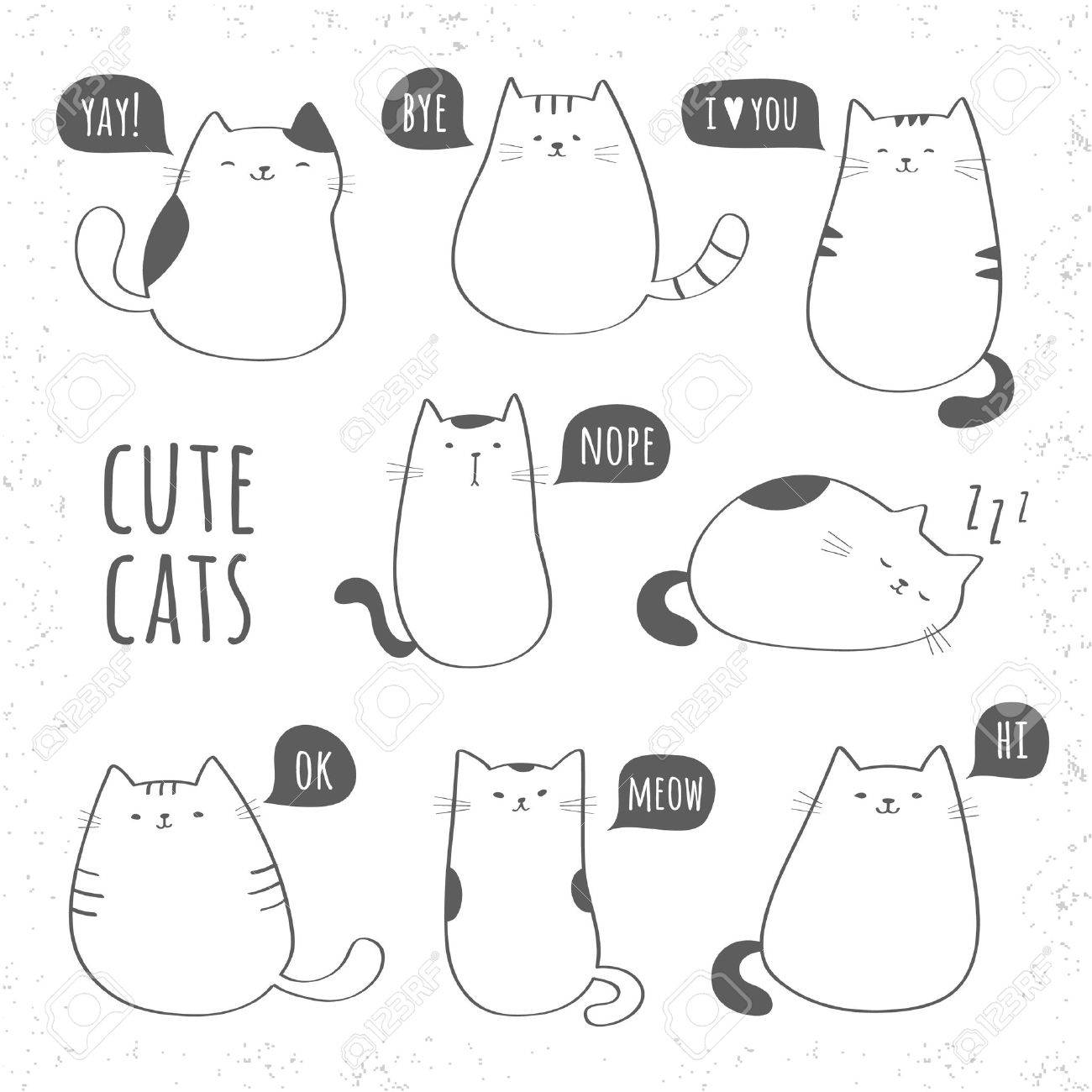 Set Of Funny Cute Cats Royalty Free Cliparts Vectors And Stock Illustration Image Set Of Funny Cute Cats Royalty Free Cliparts Vectors And Stock Illustration Image