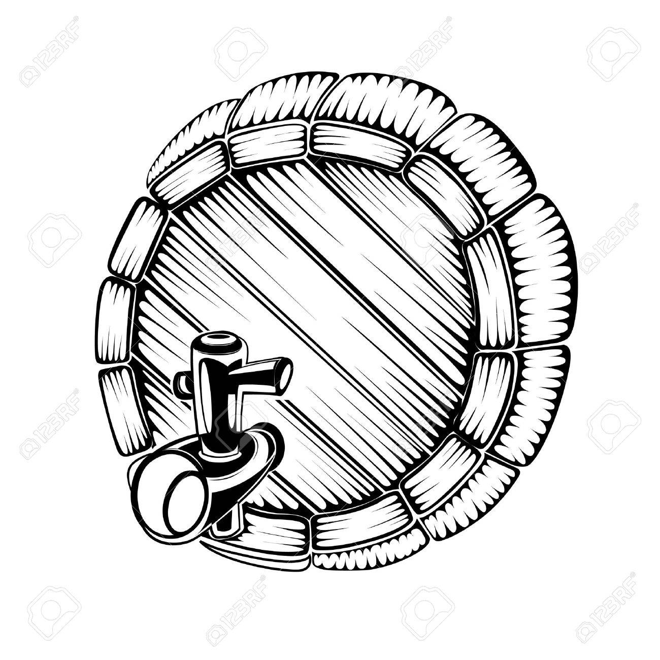 silhouette engraving of full face barrel - 18204034 silhouette engraving of full face barrel - 18204034