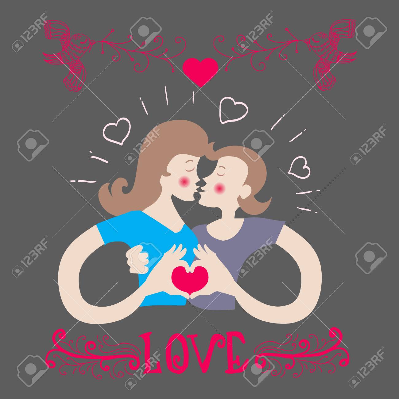 Romantische Paar In Der Liebe Make Kuss Und Herzform Mit Den Handen Illustration Lizenzfrei Nutzbare Vektorgrafiken Clip Arts Illustrationen Image 41783317