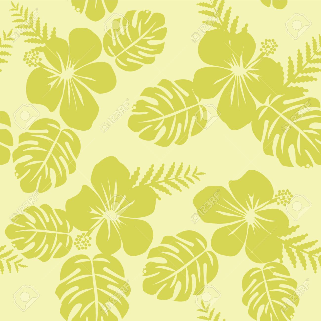 Vector Background Of Tropical Pattern With Monstera Leaves And Royalty Free Cliparts Vectors And Stock Illustration Image