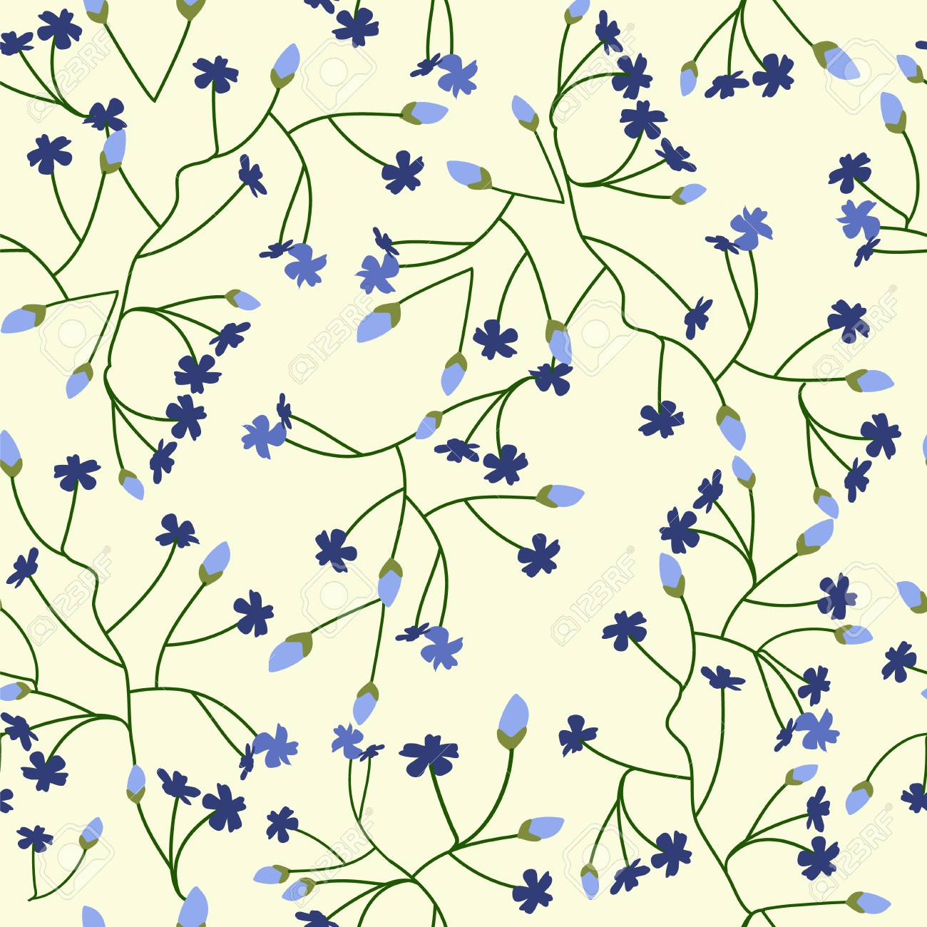 小さな花イラスト ベクトル シームレス花柄背景 のイラスト素材 ベクタ Image