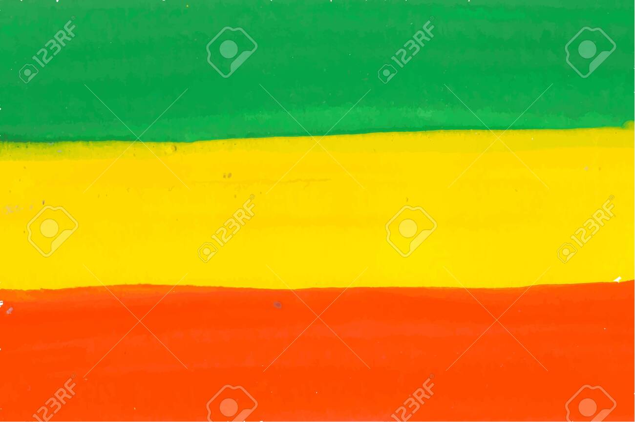 Rastafarian And Ethiopian Flag Drawn By Watercolor Paint, Vector Background  With Tricolor - Red, Yellow And Green Colors. Cannabis Legalization And  Hippie Lifestyle Symbol Concept. Stock Photo, Picture and Royalty Free  Image., image size:1300x865