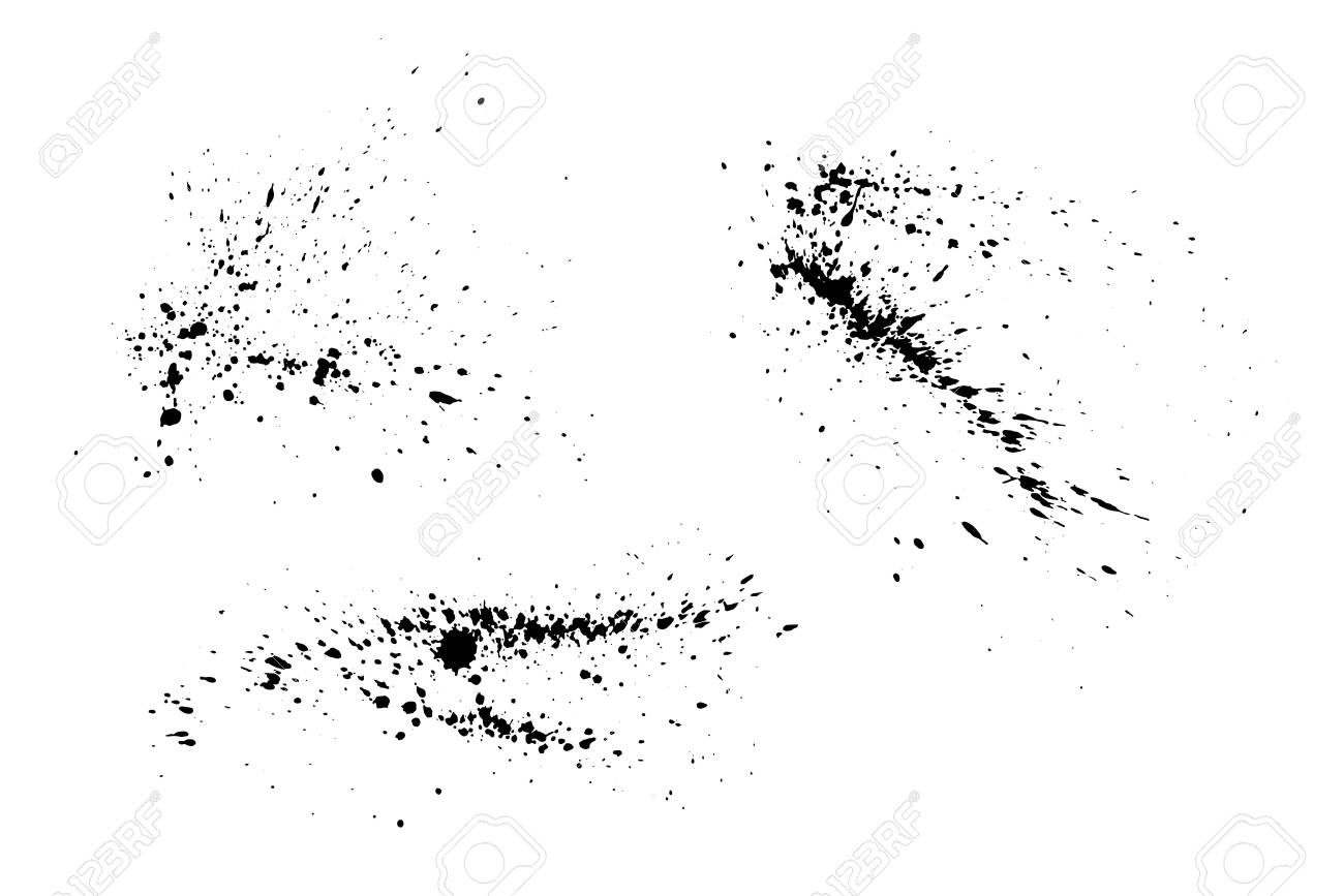 Black Paint Splatter Set Isolated On White Background Water Royalty Free Cliparts Vectors And Stock Illustration Image