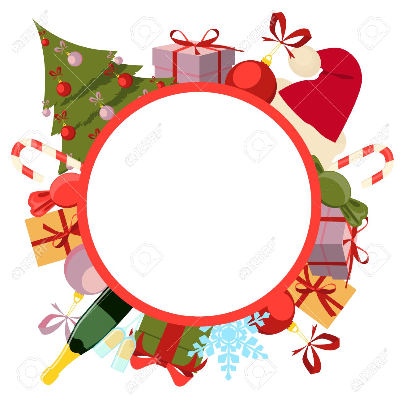 greeting christmas card round background christmas vector christmas vector