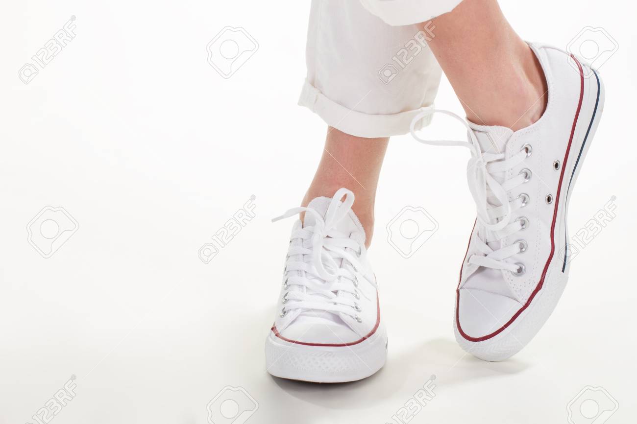 simple white trainers