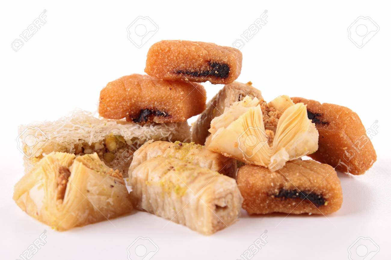 Plaque Isolee De L Assortiment De Patisserie Orientale Banque D Images Et Photos Libres De Droits Image