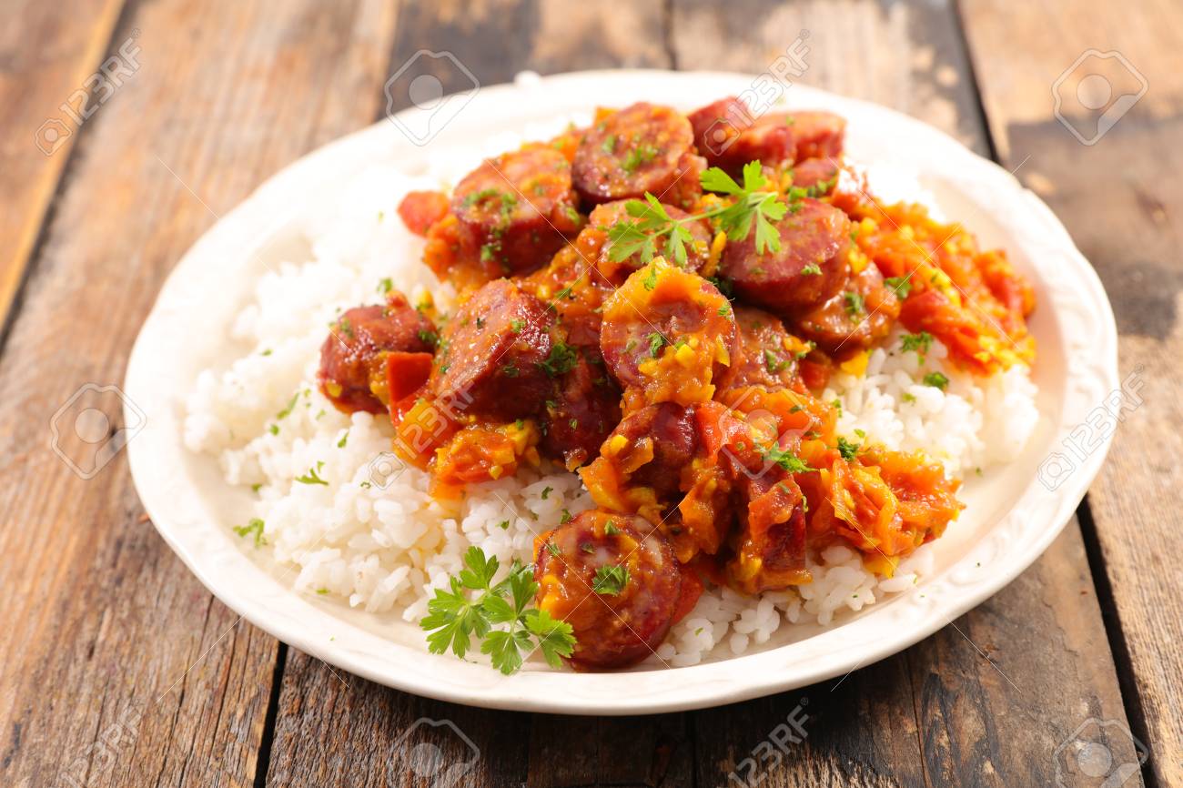 Rougail Saucisse Creole Dish Stock Photo Picture And Royalty