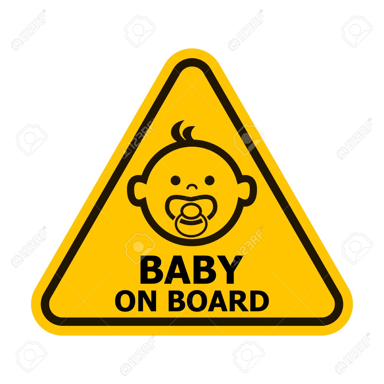 Baby on board yellow sign. Vector illustration. - 42773205 Baby on board yellow sign. Vector illustration. - 42773205