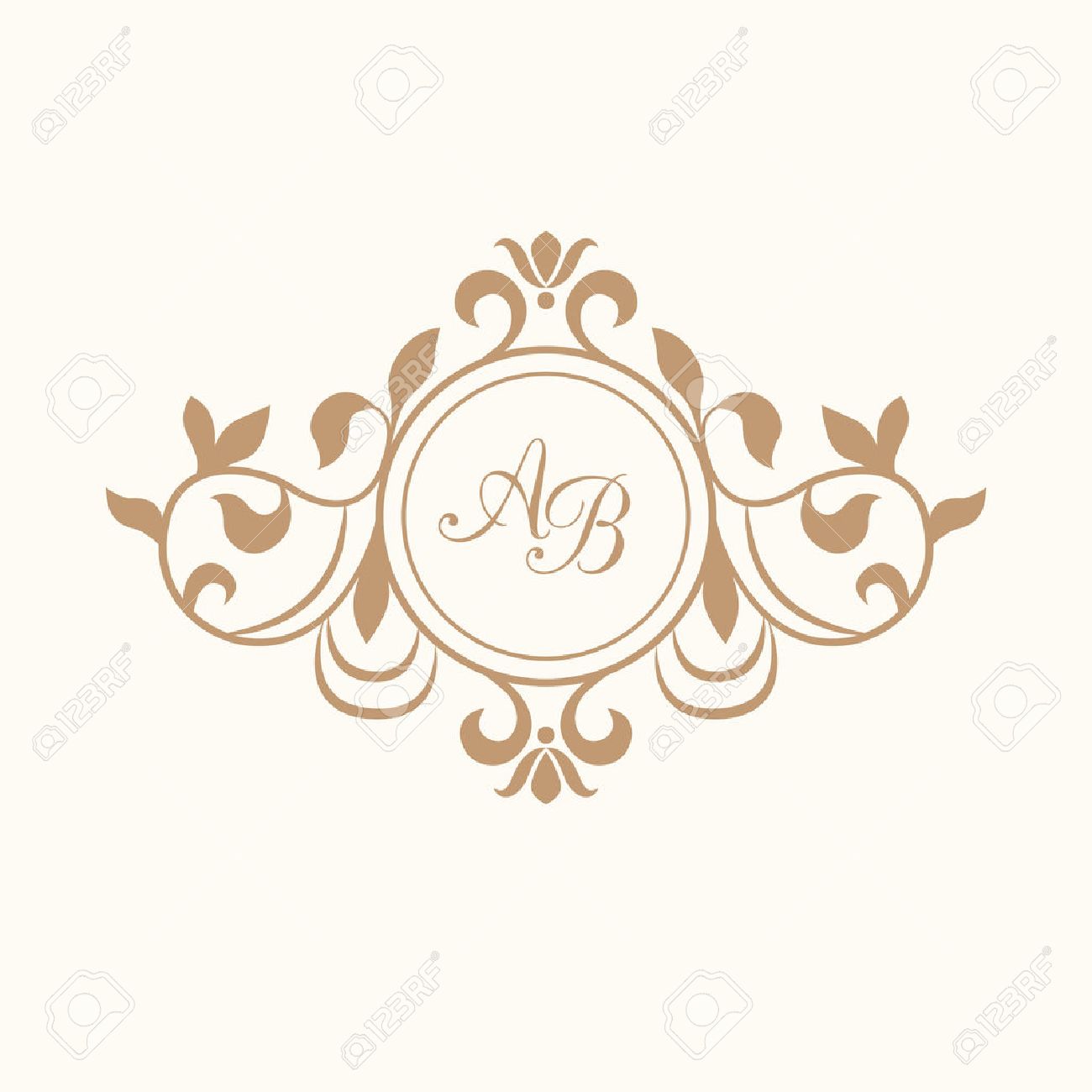 elegant floral monogram design template for one or two letters