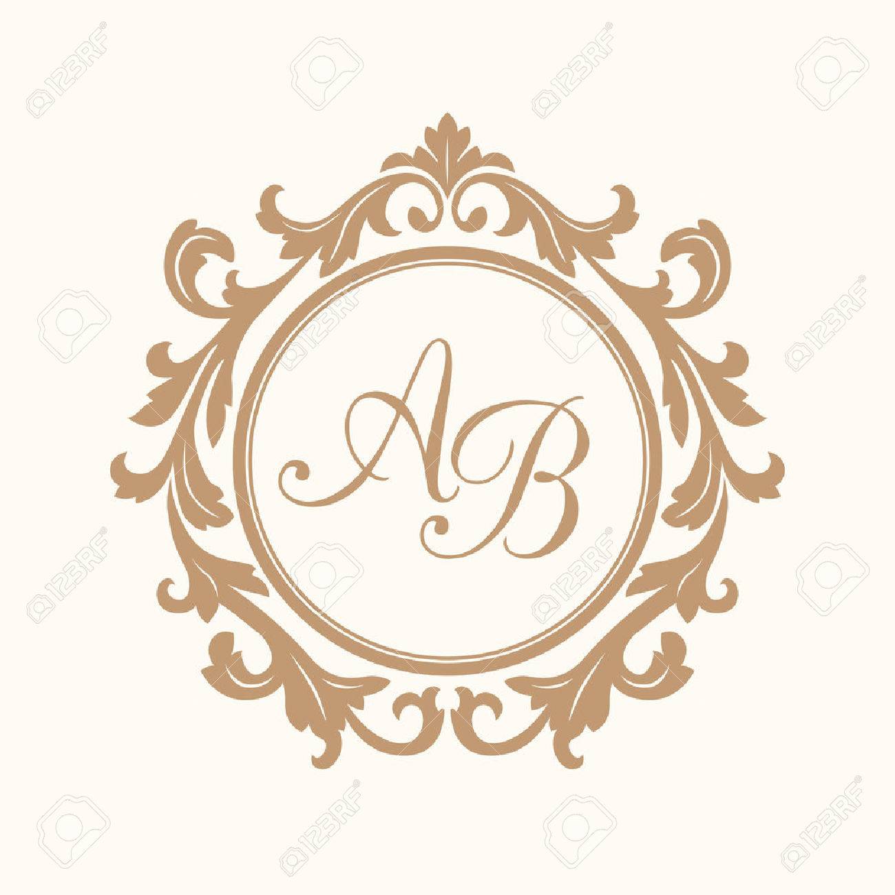 elegant floral monogram design template for one or two letters