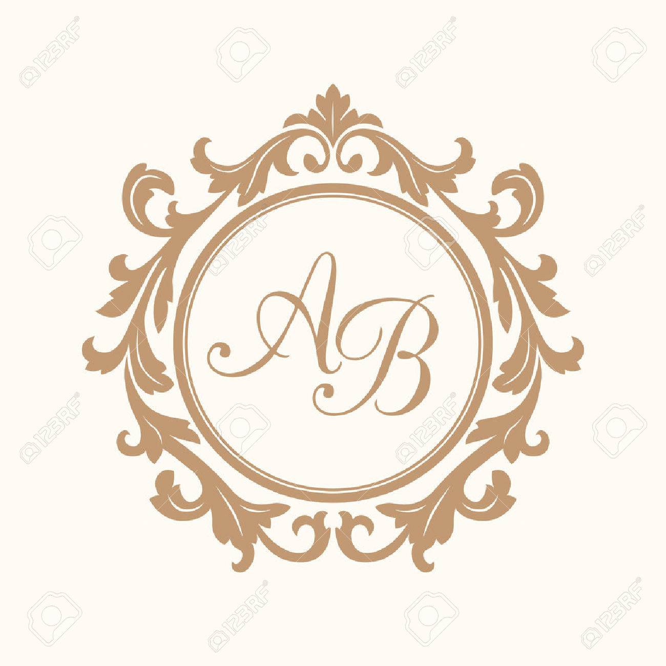 Elegant Floral Monogram Design Template For One Or Two Letters . Wedding  Monogram. Calligraphic Elegant Ornament. Royalty Free SVG, Cliparts,  Vectors, and Stock Illustration. Image 43388333.