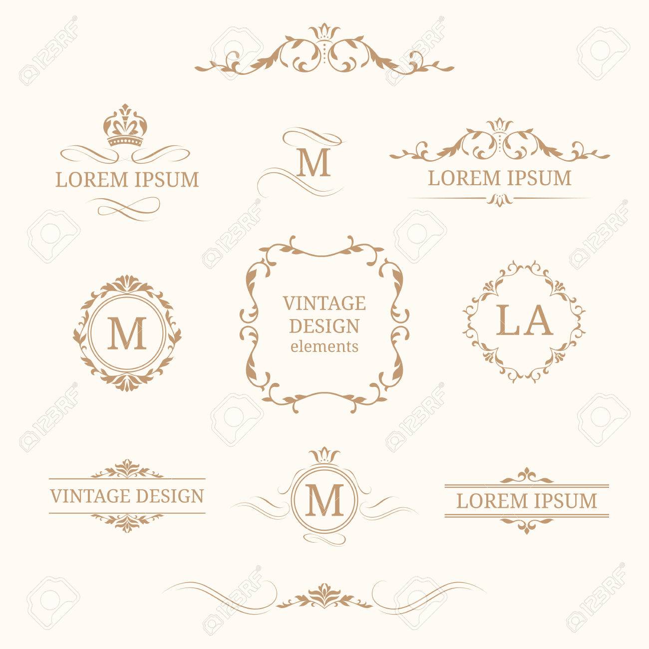 elegant floral monograms and borders design templates for invitations invitations design templates
