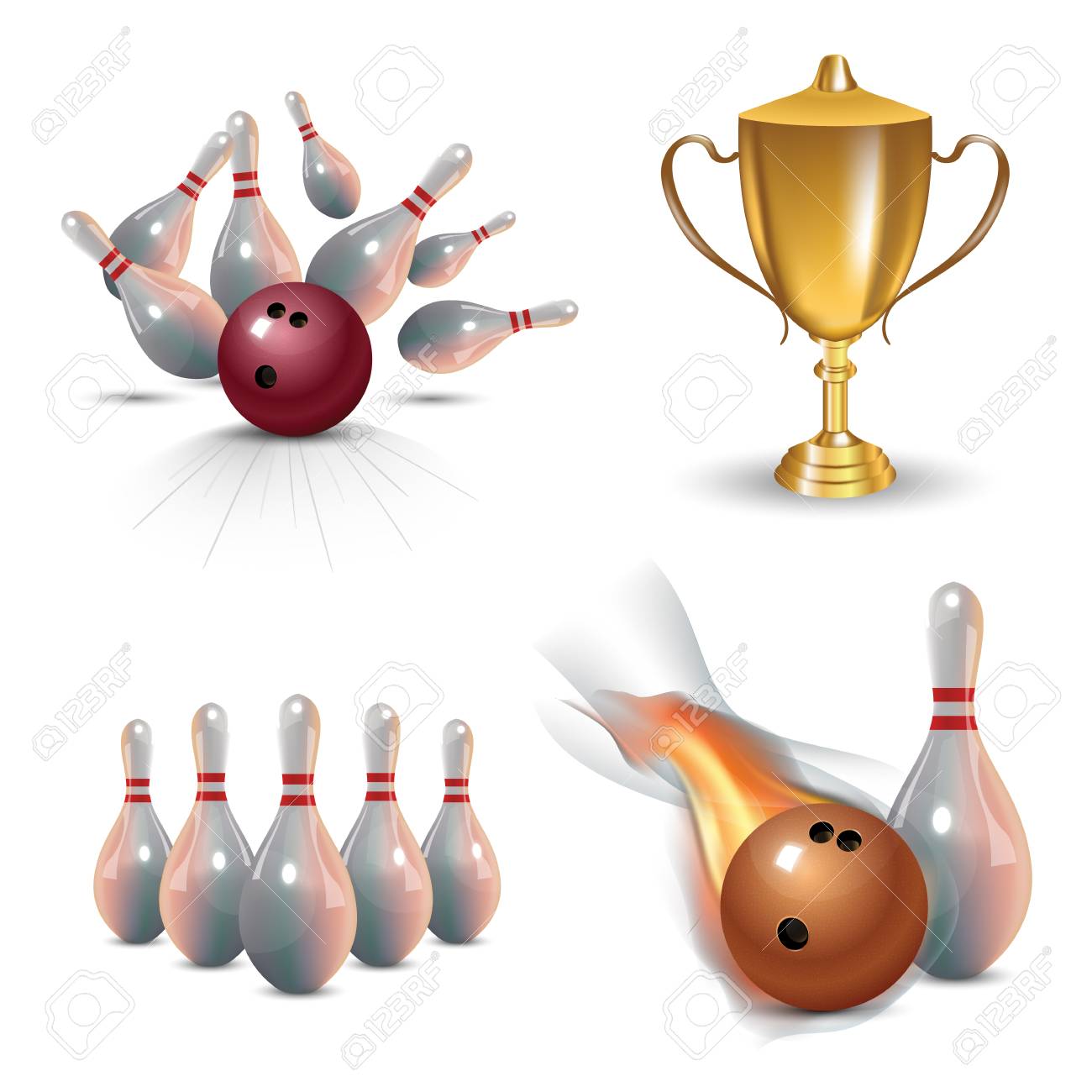 realistic bowling set