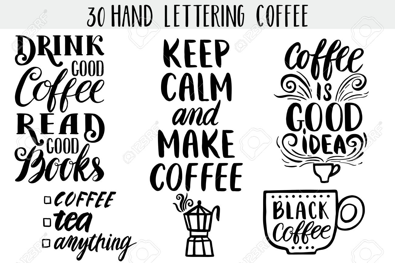 quote coffee hand drawn typography poster for greeting cards poster lettering ideas