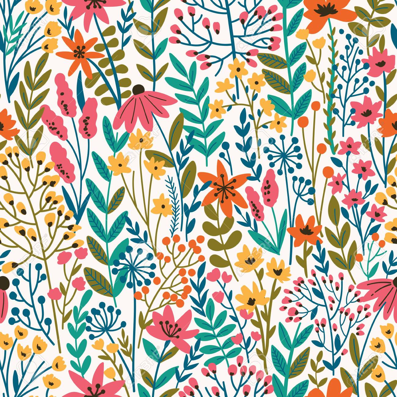Cute Floral seamless pattern with tiny flower. Wild flowers illustration. Elegant template for fashion prints. - 149966299 Cute Floral seamless pattern with tiny flower. Wild flowers illustration. Elegant template for fashion prints. - 149966299