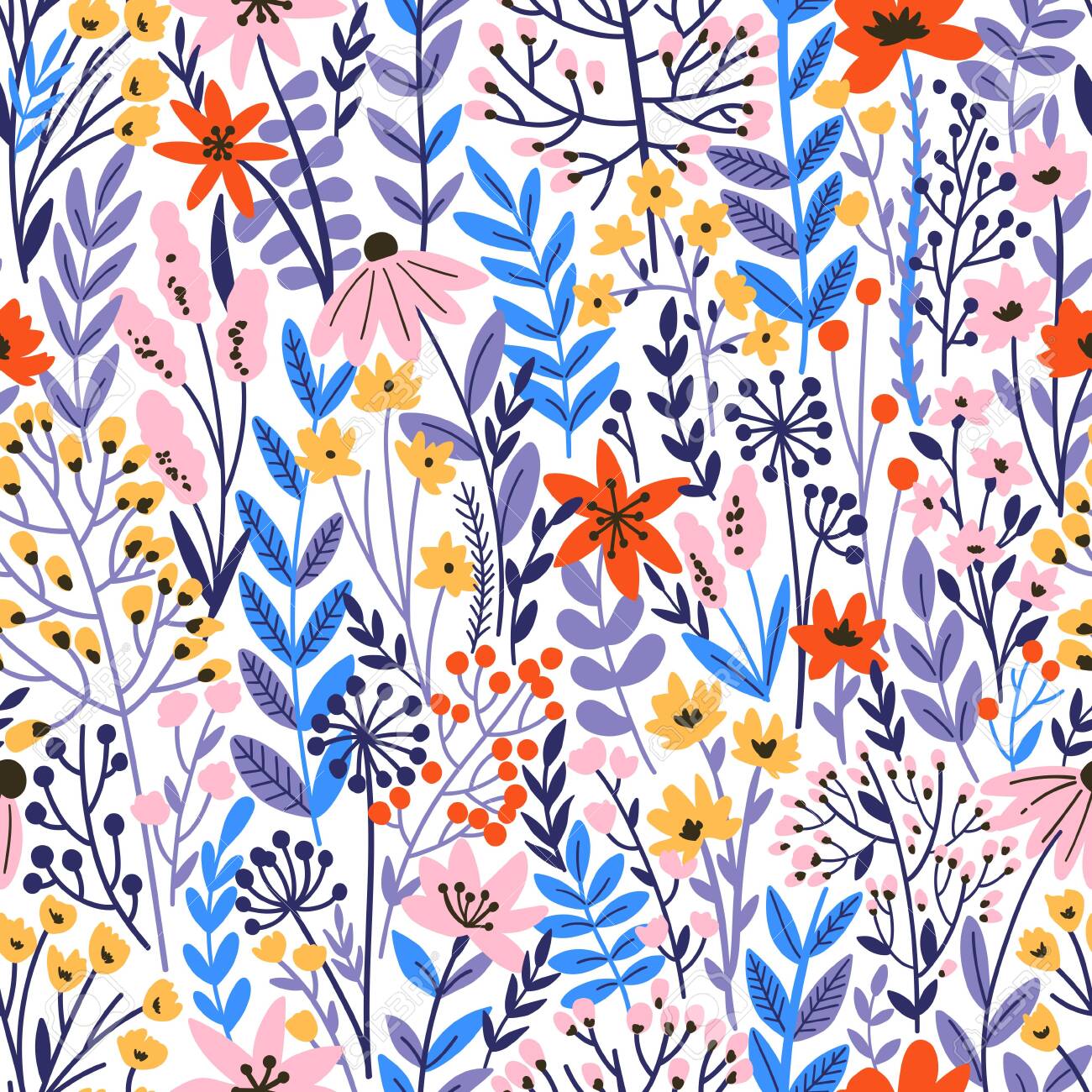 Cute Floral seamless pattern with tiny flower. Wild flowers illustration. Elegant template for fashion prints. - 150409972 Cute Floral seamless pattern with tiny flower. Wild flowers illustration. Elegant template for fashion prints. - 150409972