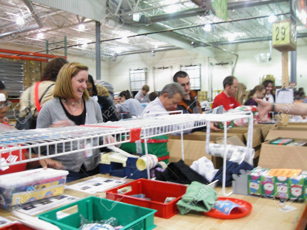 december 9 2010 charlotte nc volunteer taping operation operation christmas child charlotte nc