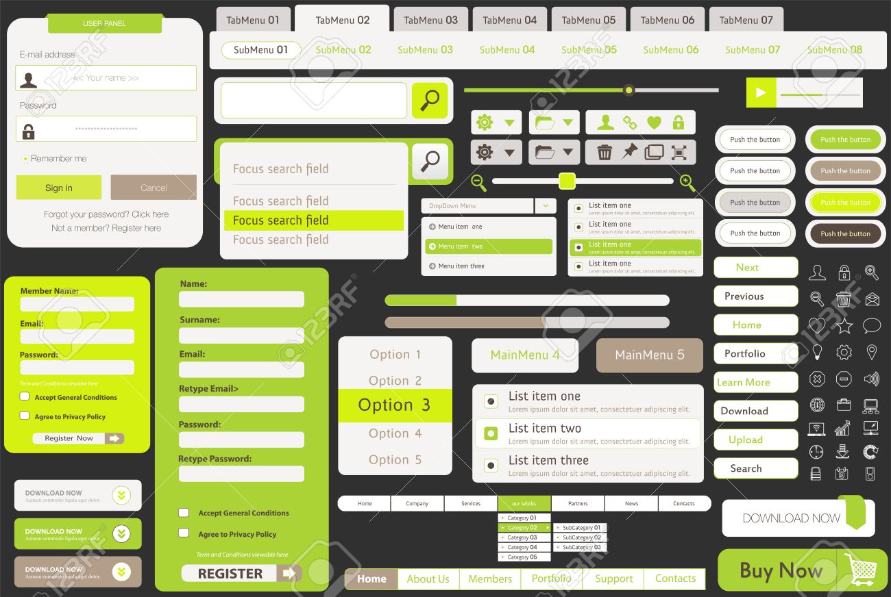 ボタンやアイコン 製フラットな Web デザインのウェブサイトのためのベクトル テンプレートには 1 つのページ Web サイト テンプレートとフラットなデザイン コンセプト イラストが含まれています のイラスト素材 ベクタ Image