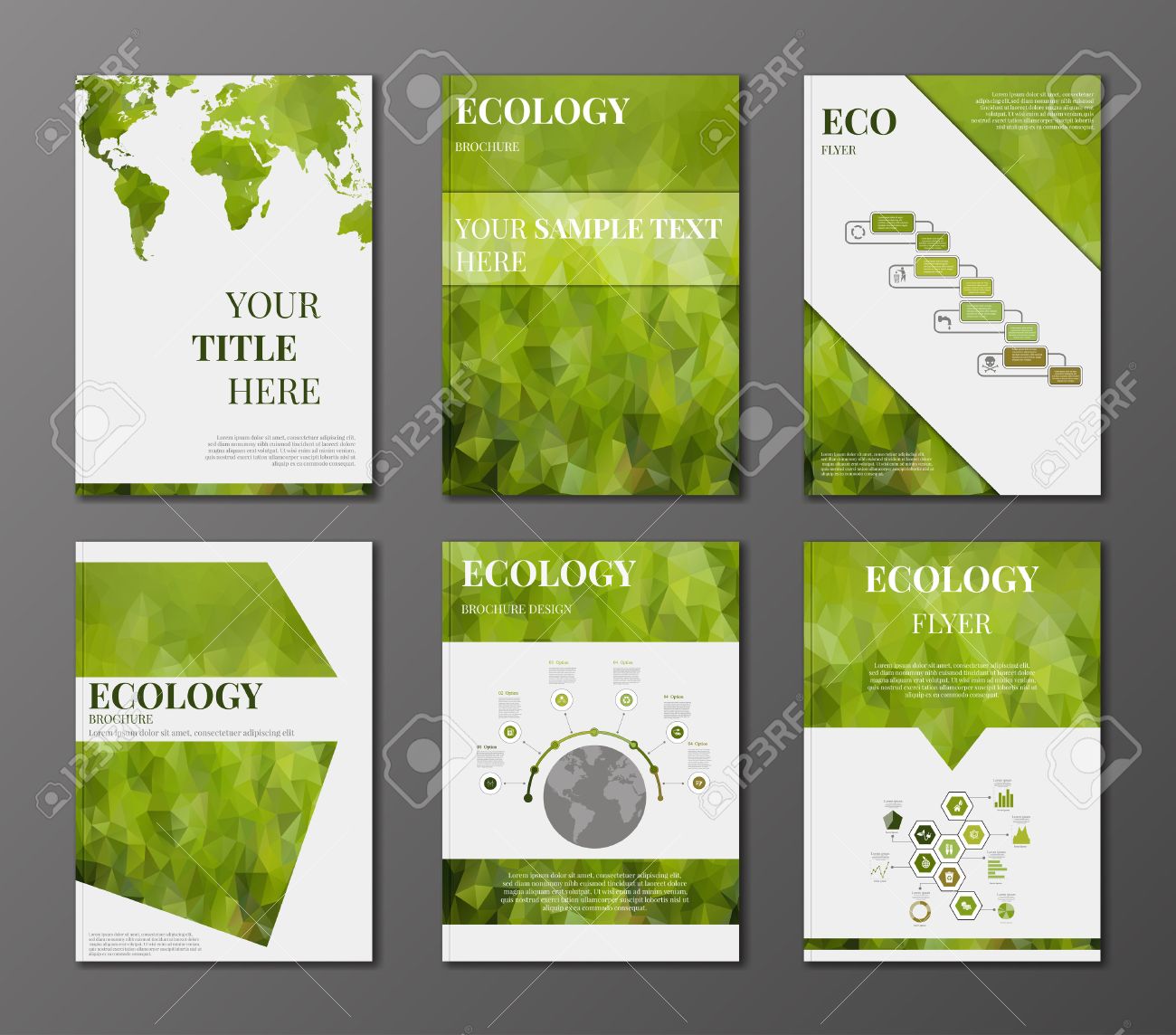 vector set of brochure or flyer design template applications