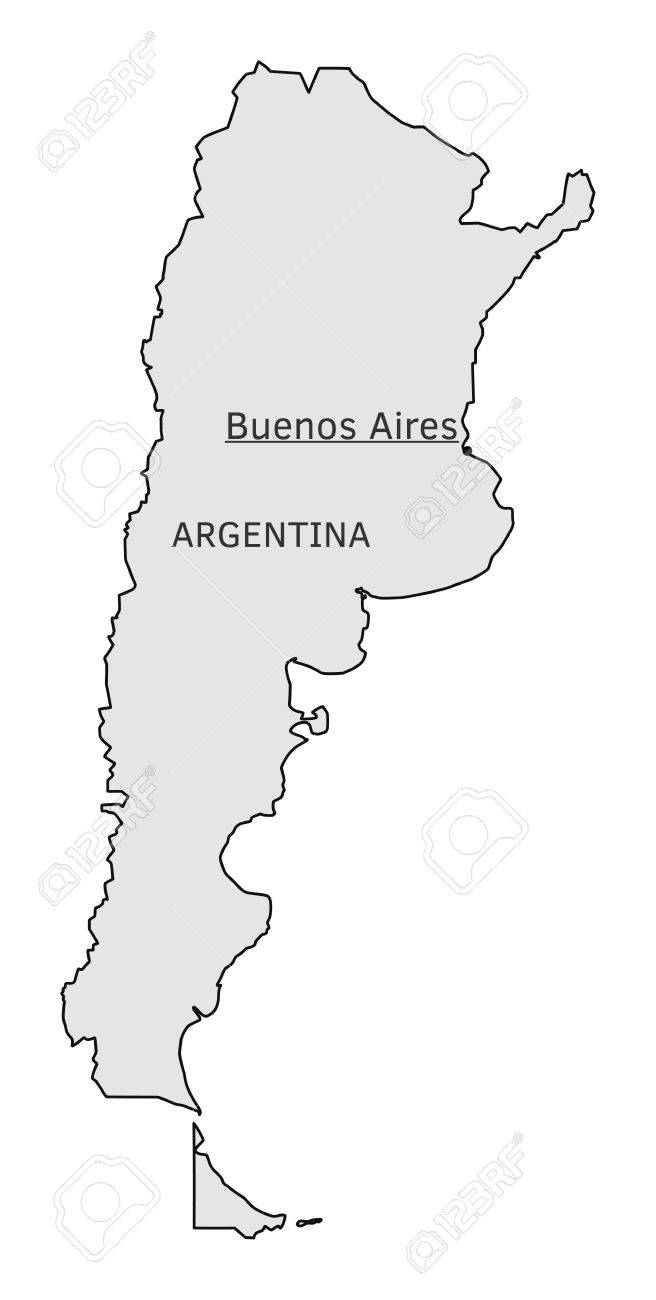 Capital Of Argentina On Map Argentina Silhouette Map With Buenos Aires Capital Royalty Free Svg,  Cliparts, Vectors, And Stock Illustration. Image 69882150.