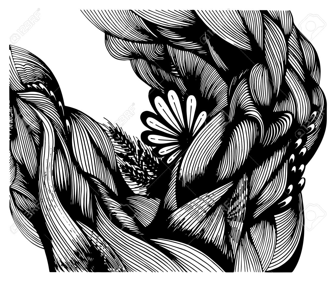 鉛筆画 抽象デザイン （抽象的なカオス ラウンド スケッチ