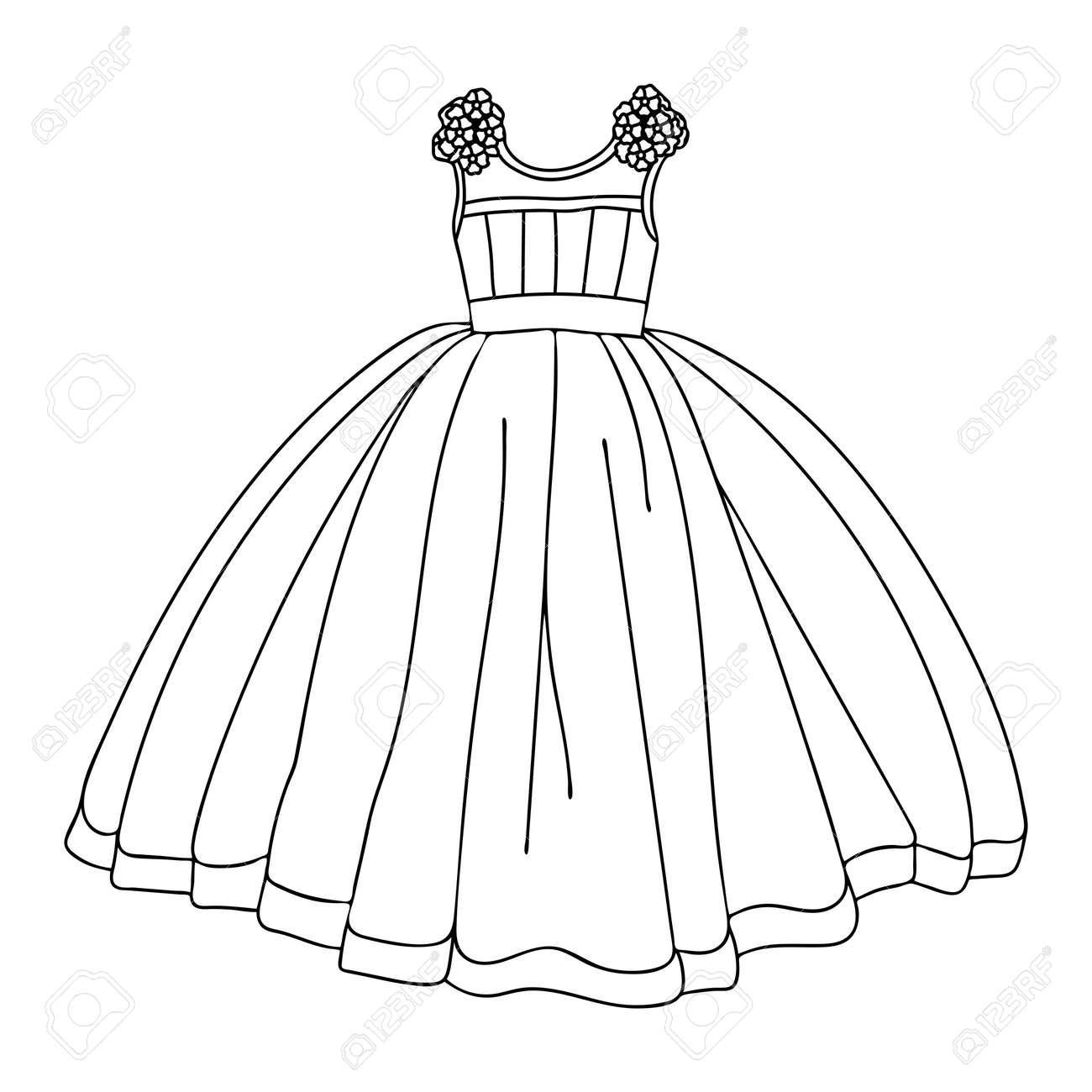 Desenho de Princesa no baile para Colorir - Colorir.com