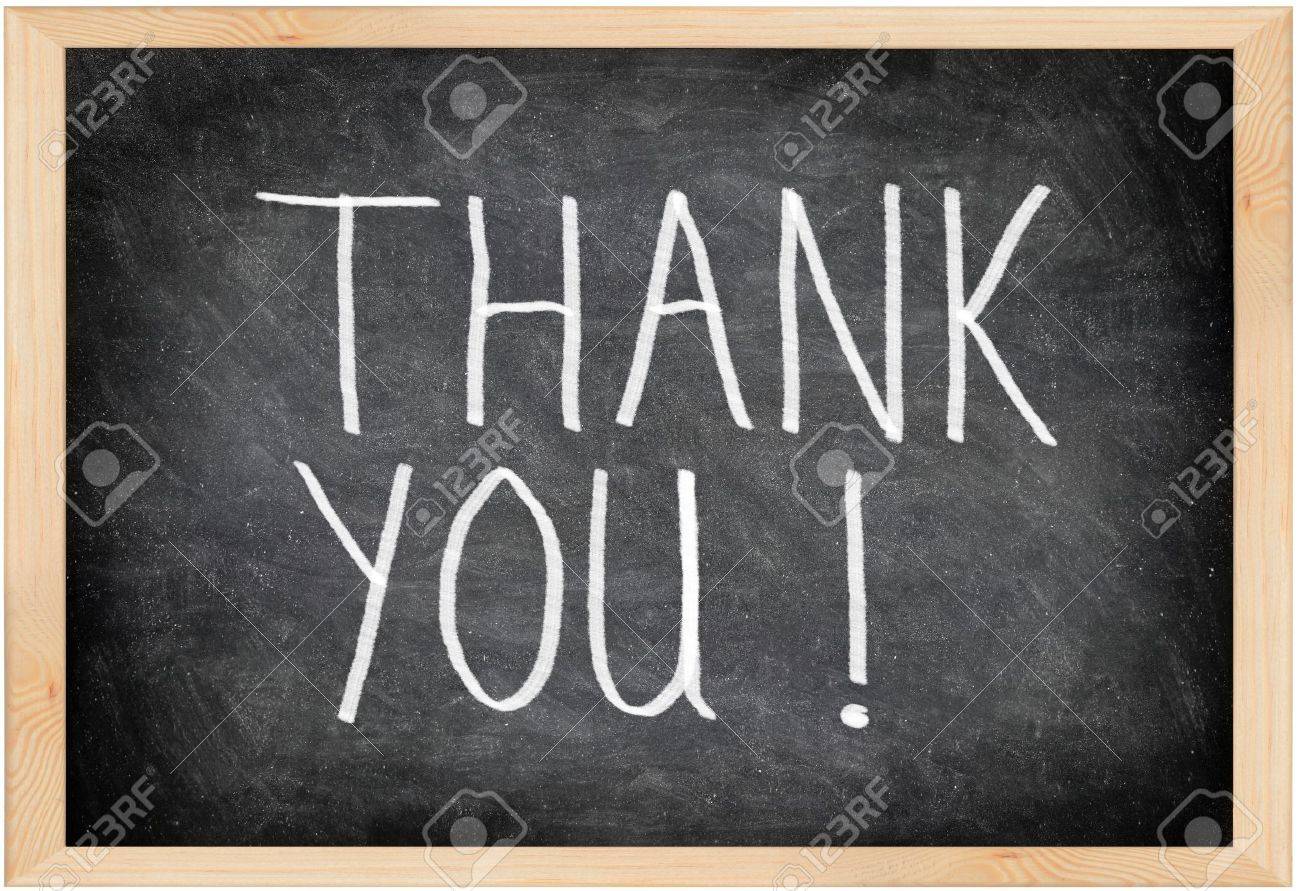 Thank You Blackboard Sign. Thank You Written With Chalk On Black Chalkboard  With Frame. Stock Photo, Picture and Royalty Free Image. Image 11095575.