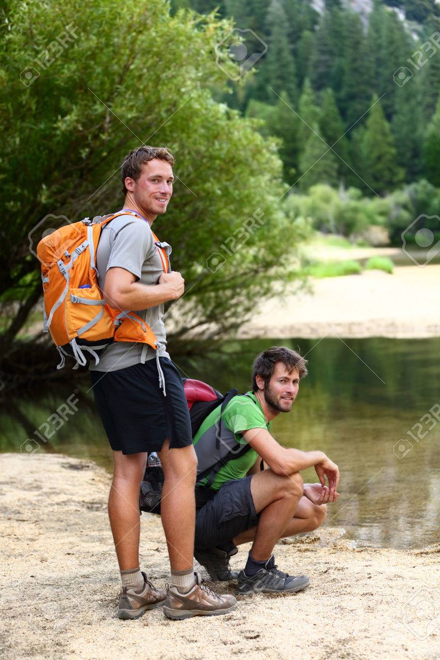 Hiking Men Resting After Long Hike In Nature. Young Adult Hikers.. Stock  Photo, Picture And Royalty Free Image. Image 35757980.