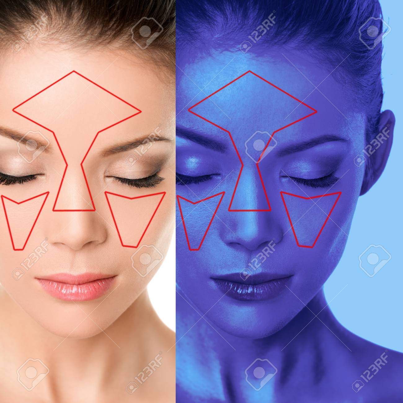 Face Skin Analysis Facial Scan Mapping Woman Analyzing Skin Aging Stock Photo Picture And Royalty Free Image Image 123348694