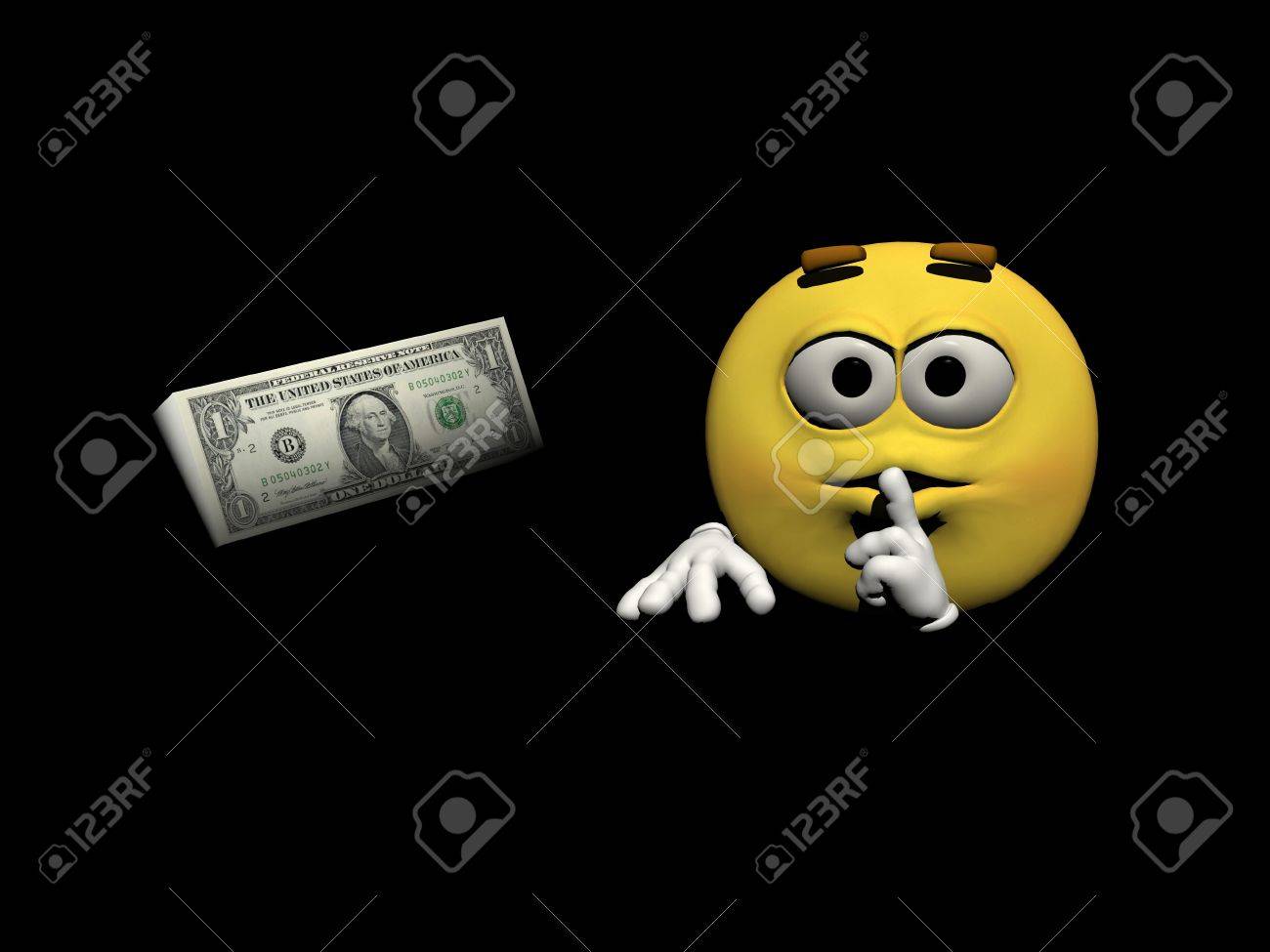 絵文字沈黙に対してお金を要求します の写真素材 画像素材 Image