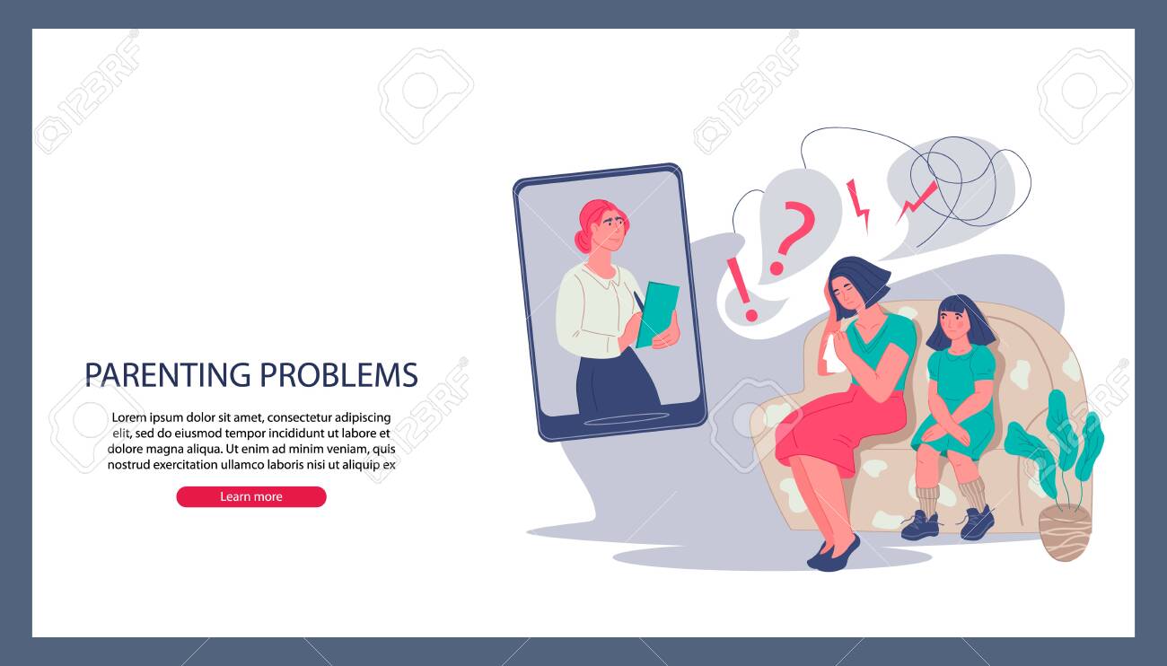 Children Psychologist Online Session With Child And Parent Flat Vector Illustration Psychotherapy Family Consultation On Topic Of Childrens Behavior And Upbringing Problems Communication With Child Royalty Free Cliparts Vectors And Stock Illustration