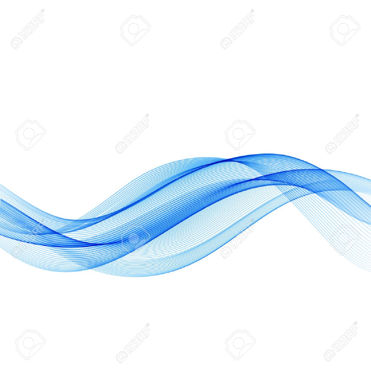 abstract motion smooth color wave vector curve blue lines royalty