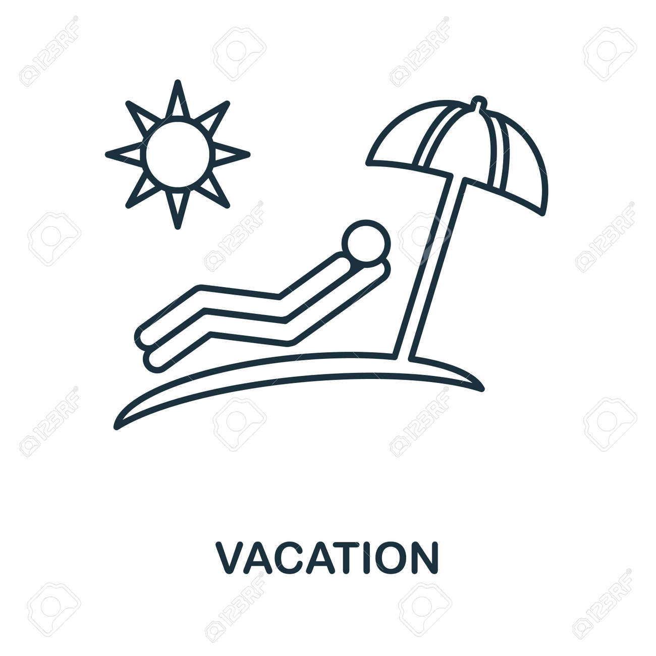 Vacation Icon. Simple Line Element Vacation Symbol For Templates, Web  Design And Infographics. Royalty Free SVG, Cliparts, Vectors, and Stock  Illustration. Image 169987289., image size:1300x1300