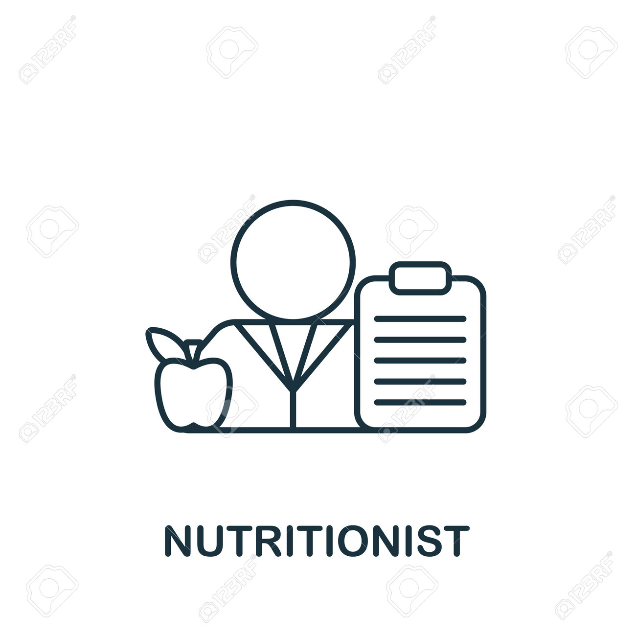 Nutritionist Icon. Line Simple Icon For Templates, Web Design And  Infographics Royalty Free SVG, Cliparts, Vectors, and Stock Illustration.  Image 191137951., image size:1300x1300