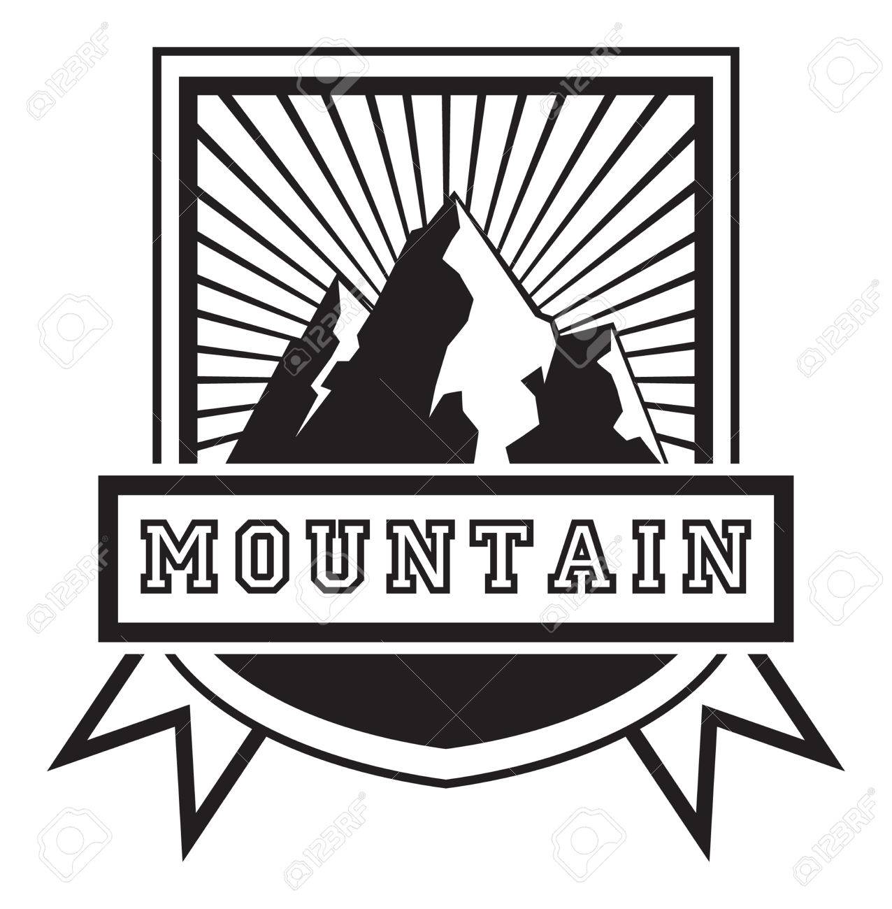 Schwarz Weiss Abstrakten Symbol Mit Berg Und Band Vektor Illustration Isoliert Auf Weiss Lizenzfrei Nutzbare Vektorgrafiken Clip Arts Illustrationen Image 52470969