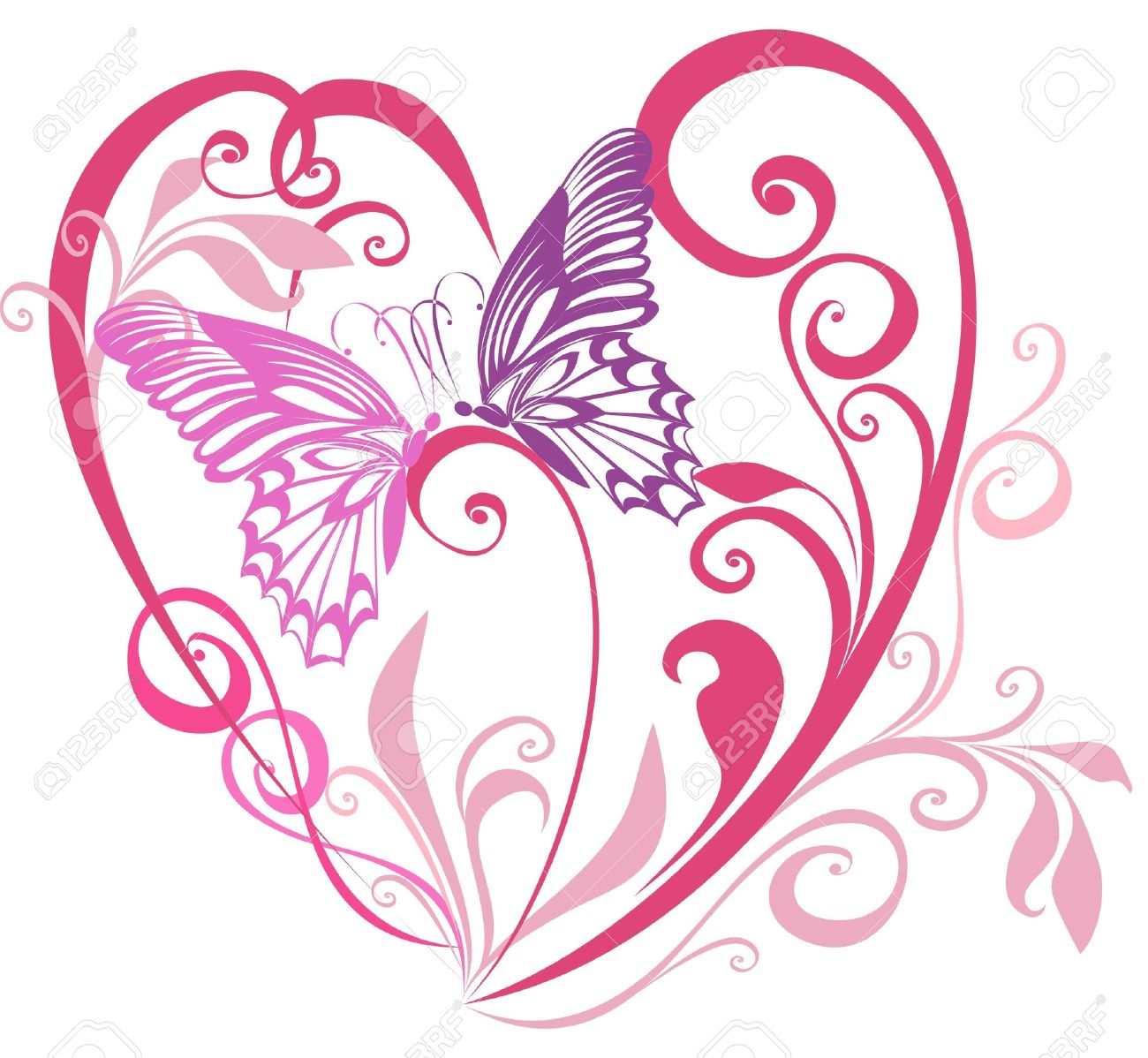 Beautiful Heart With Floral Ornament Element For Design Vector Image Royalty Free Cliparts Vectors And Stock Illustration Image