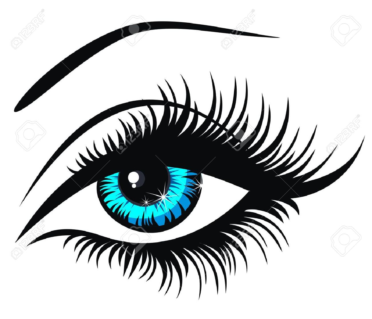 Vector Illustration Beautiful Female Blue Eye Royalty Free SVG, Cliparts,  Vectors, and Stock Illustration. Image 17387772., image size:1300x1113