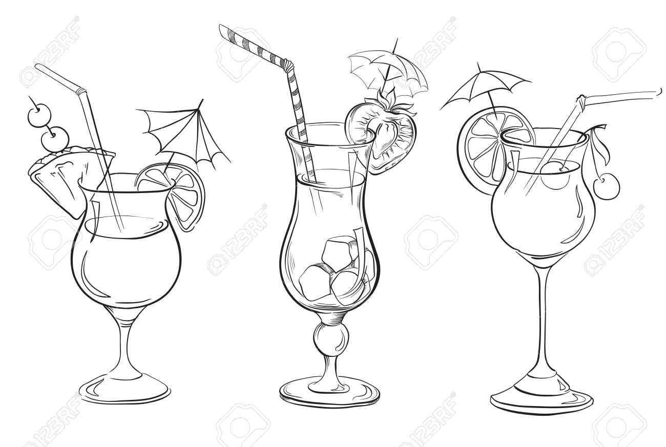 トロピカル カクテルの描き下ろしイラストを手します のイラスト素材 ベクタ Image 30687487