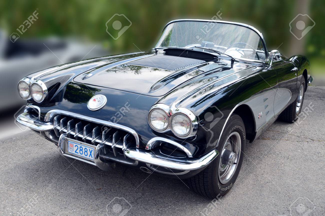 Nice France 3 Juin 2015 Retro Voiture Chevrolet Corvette