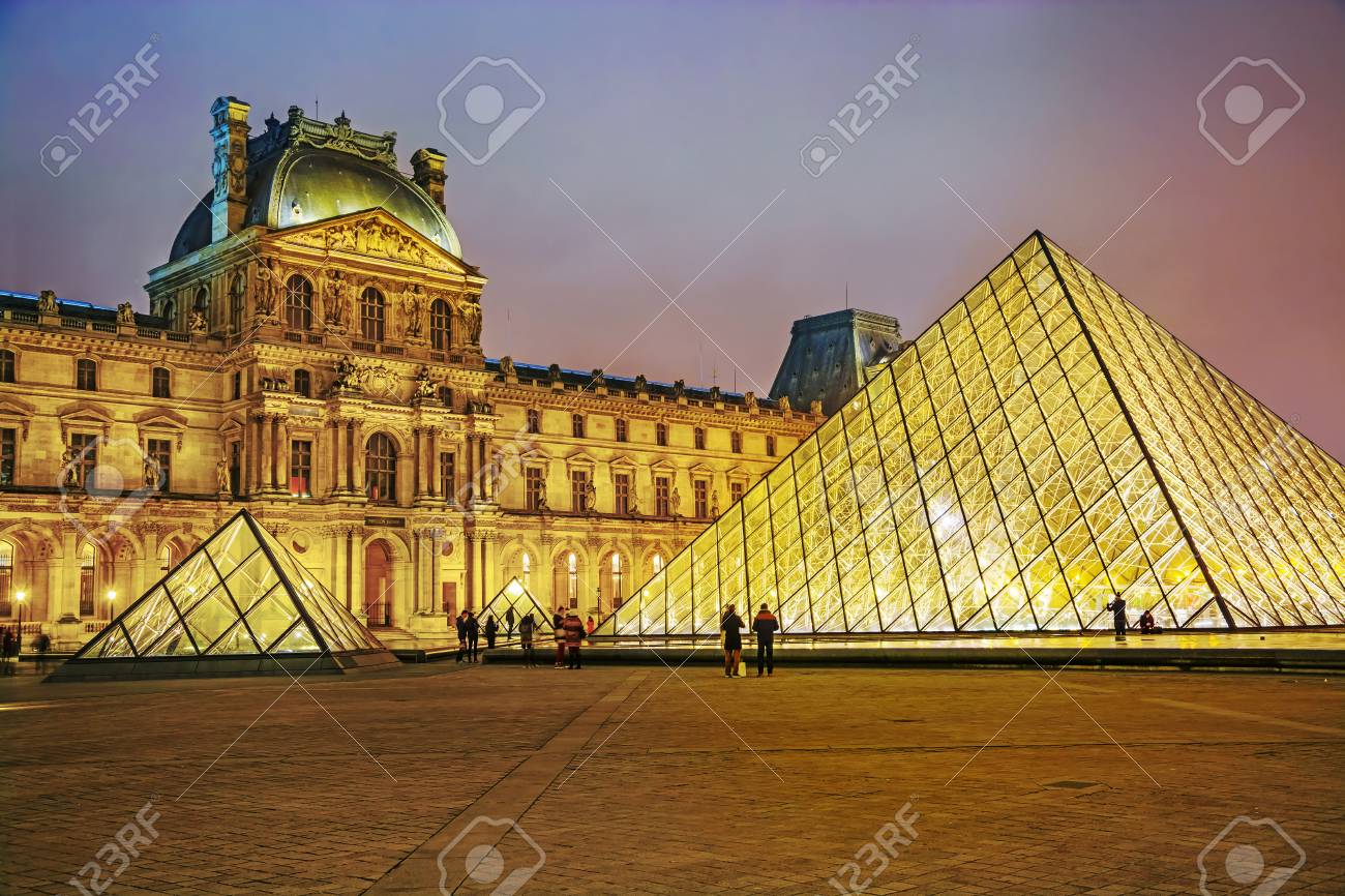 paris france december 10 2016 view of famous louvre museum