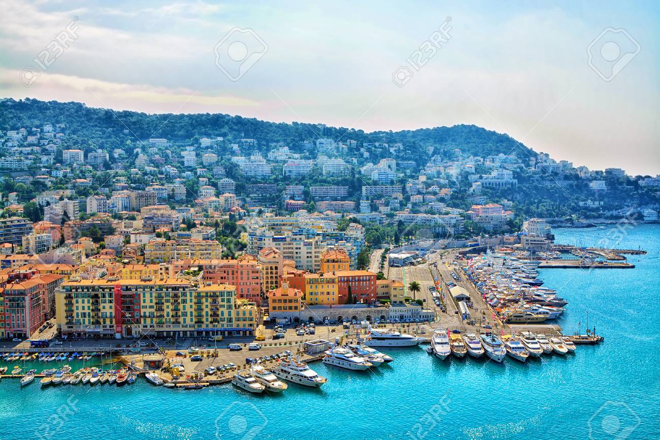 Cote D Azur France Beautiful Panoramic Aerial View City Of Nice Stock Photo Picture And Royalty Free Image Image 4864
