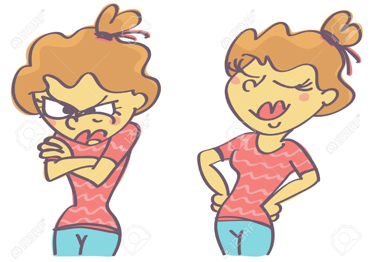 cartoon illustration of girl