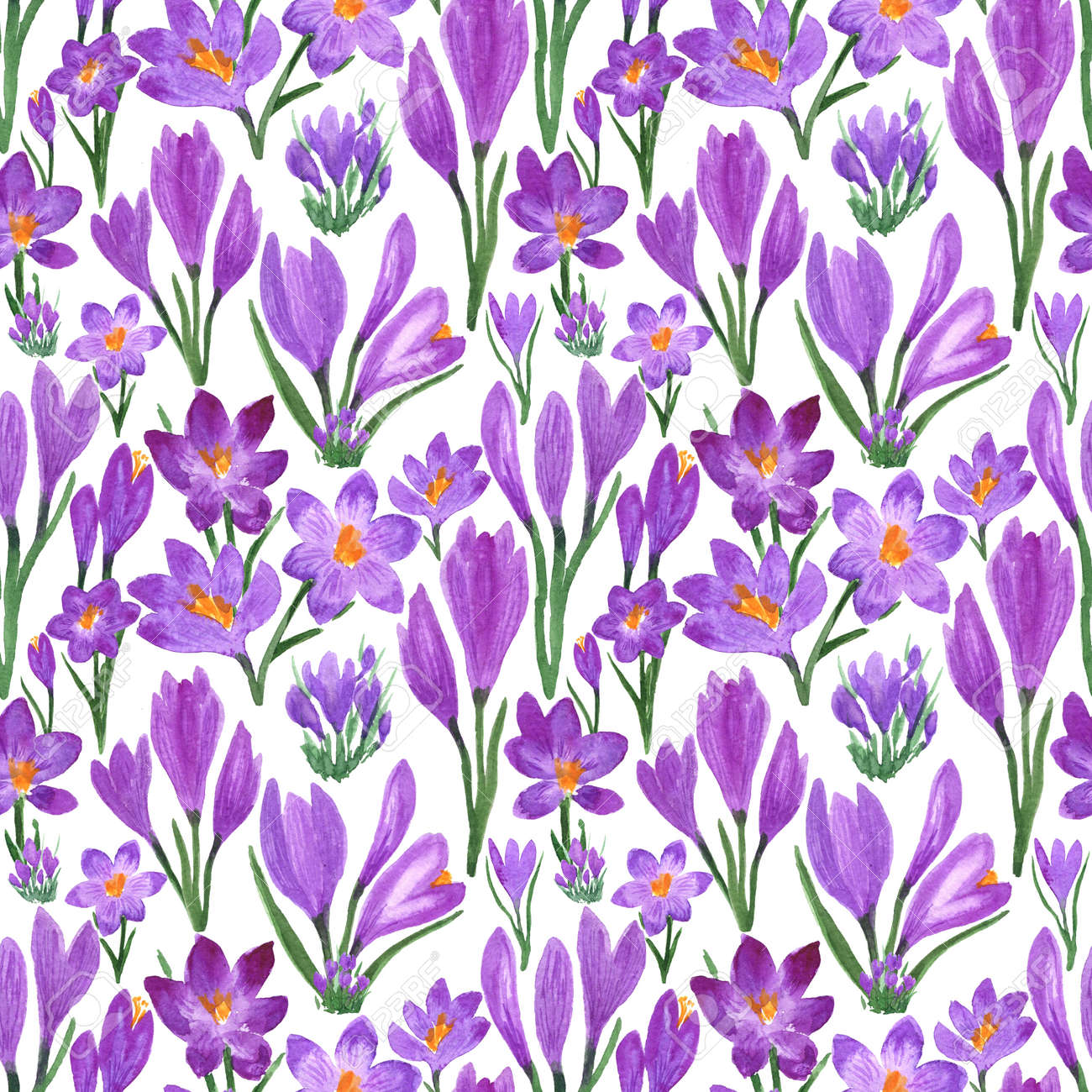 Waterclor colorful seamless pattern of spring flowers. Hand Illustration of primrose for creating fabrics, textile, decoupage, wallpapers, print, gift wrapping paper, invitations, textile. - 166064027 Waterclor colorful seamless pattern of spring flowers. Hand Illustration of primrose for creating fabrics, textile, decoupage, wallpapers, print, gift wrapping paper, invitations, textile. - 166064027
