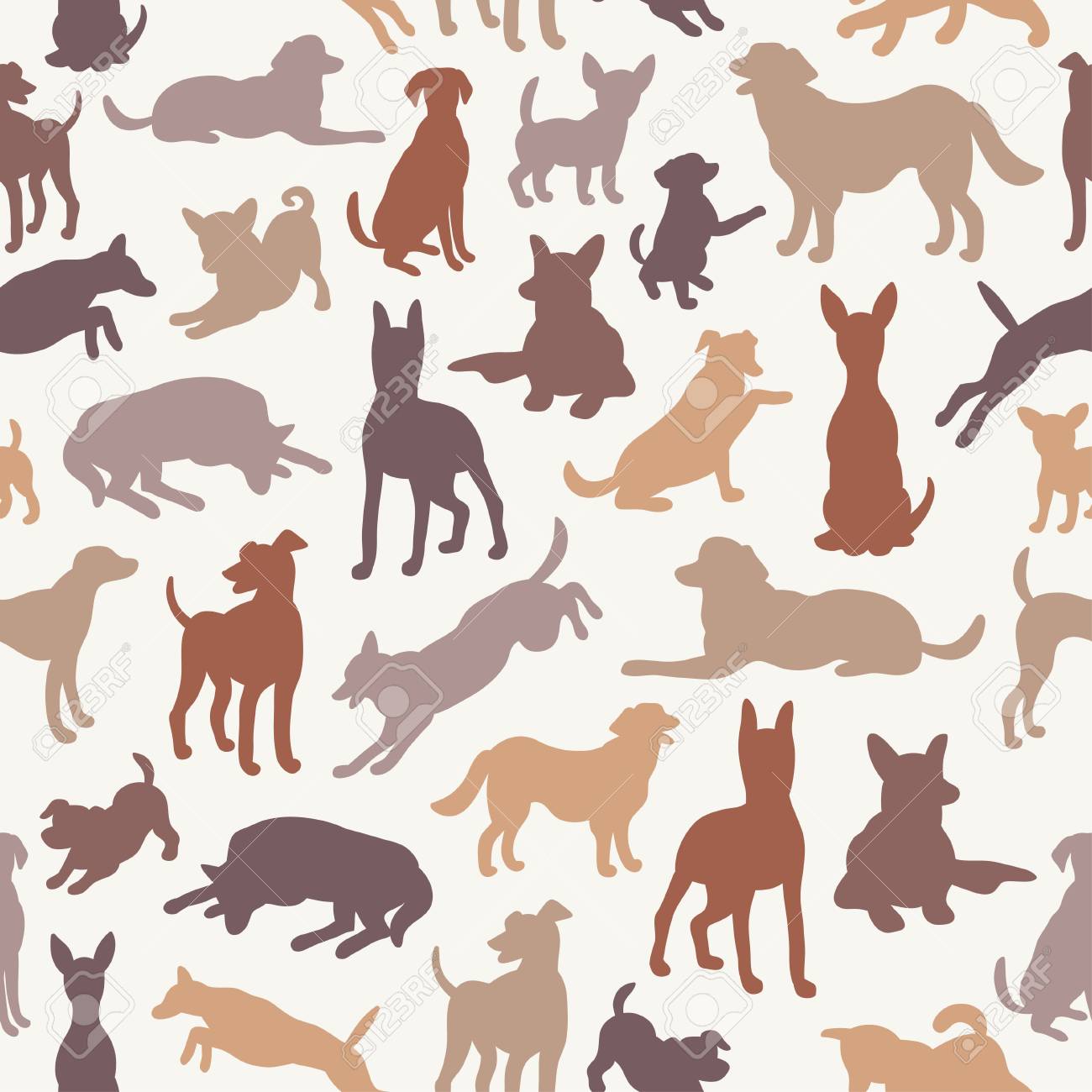Seamless Pattern With Dog Silhouettes. Background For Your Design. Can Be  Used For Textile, Website Background, Book Cover, Packaging. Royalty Free  SVG, Cliparts, Vectors, and Stock Illustration. Image 49523301., image size:1300x1300