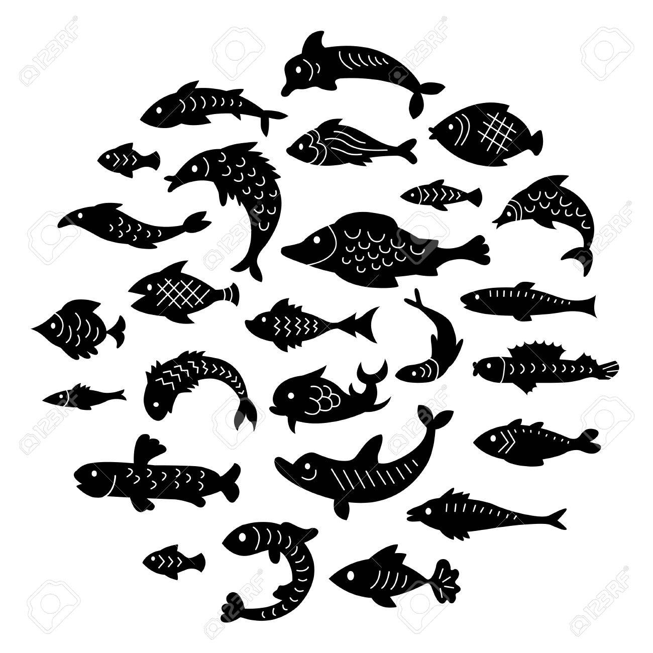 かわいい魚のセットです かわいいデザインのイラスト のイラスト素材 ベクタ Image