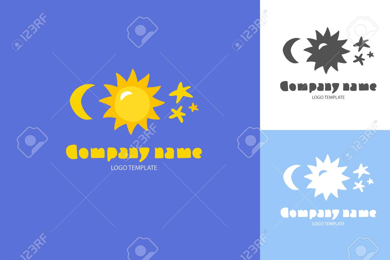 Logo With Sun Moon And Stars In Three Color Version Template Royalty Free Cliparts Vectors And Stock Illustration Image Logo With Sun Moon And Stars In Three Color Version Template Royalty Free Cliparts Vectors And Stock Illustration Image