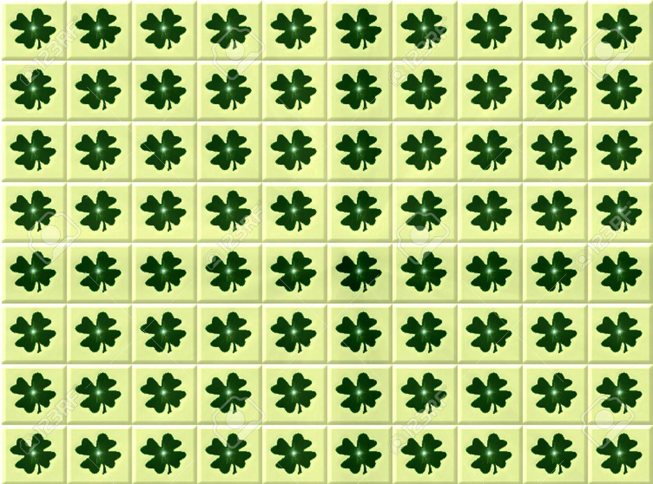 Dessin Carreaux Avec Trèfles à Quatre Feuilles Texture De Fond