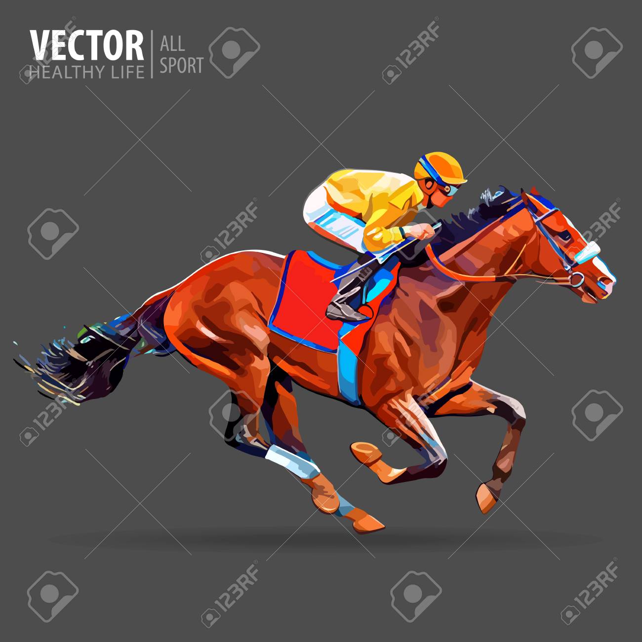 Jockey On Horse Champion Racing Hippodrome Racetrack