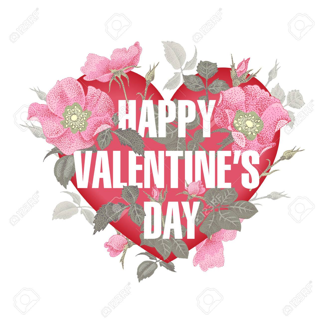 valentine heart design valentines day template of flowers in