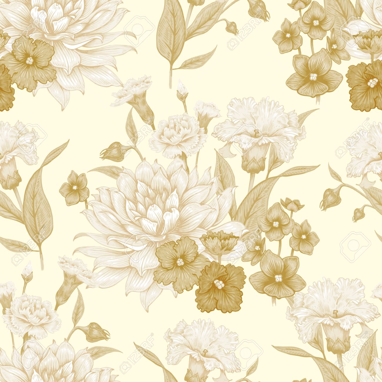 Vintage Floral Seamless Background With Blooming Dahlias And Royalty Free Cliparts Vectors And Stock Illustration Image 55306095 Look at pictures to see sizes in pixels (click zoom, divide size in. 123rf